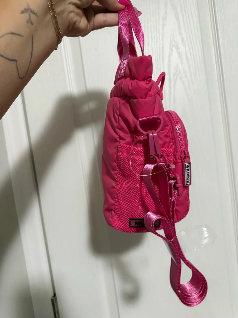 WILDFOX Hot Pink Nylon Drawstring Crossbody Bag for your Stanley’s!